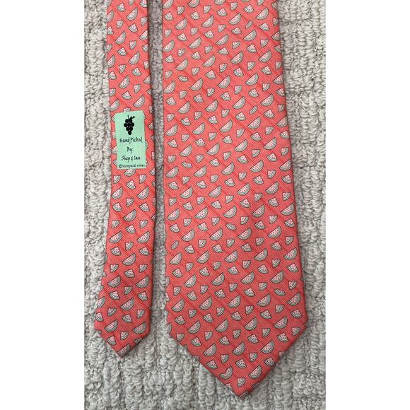 Vineyard Vines Pink Watermelon Summer BBQ Silk Tie - Picture 4 of 4